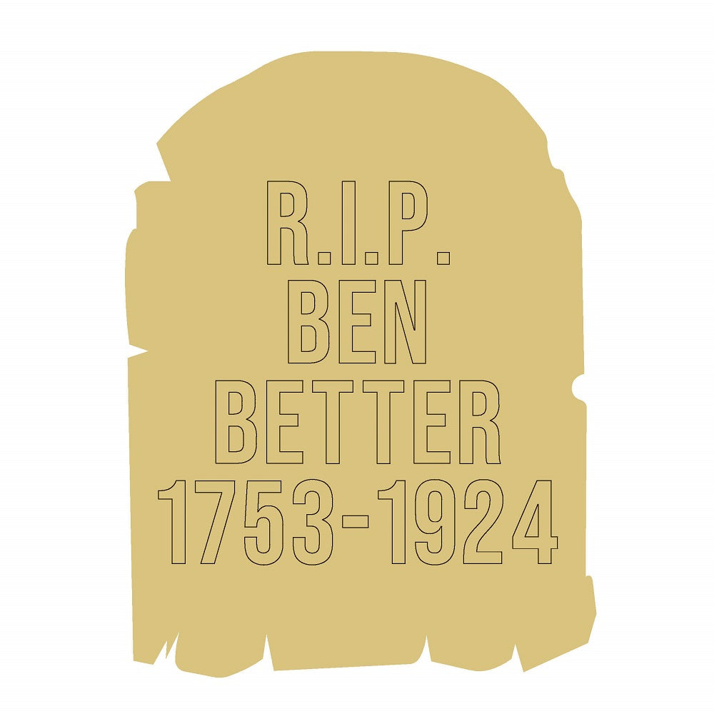 DL-TOMBSTONE UNFINISHED WOOD CUTOUT STYLE 1-A3