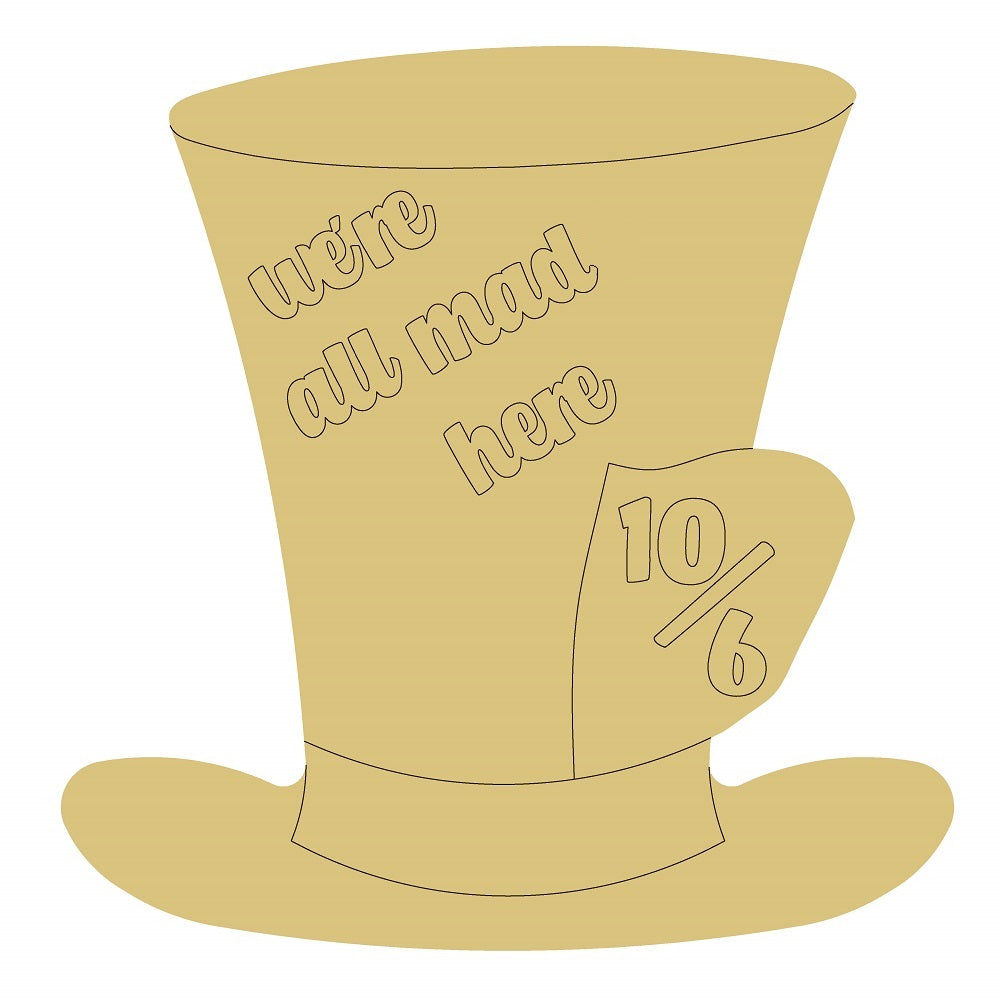 DL-TOPHAT UNFINISHED WOOD CUTOUT STYLE 2-A2