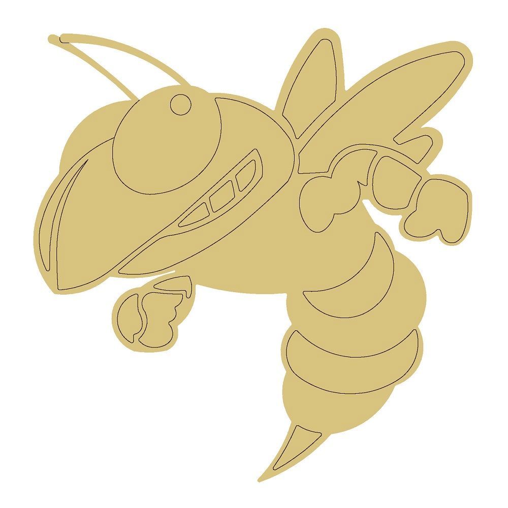 DL-YELLOWJACKET UNFINISHED WOOD CUTOUT STYLE 1-A1