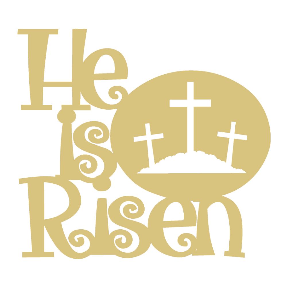 LASER CUT EASTER-RISEN UNFINISHED WOOD 1