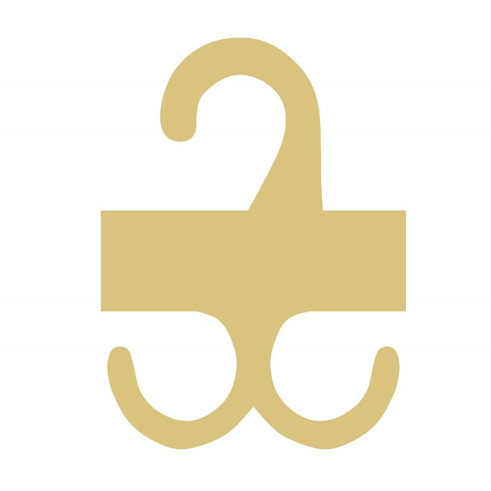 LASER CUT MASK-HOLDER-1-2HOOK UNFINISHED WOOD CUTOUT STYLE