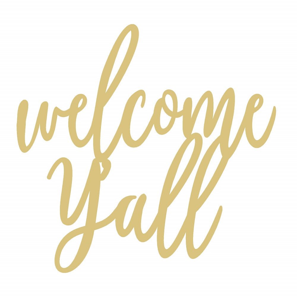 LASER CUT WELCOME-YALL UNFINISHED WOOD STYLE 1