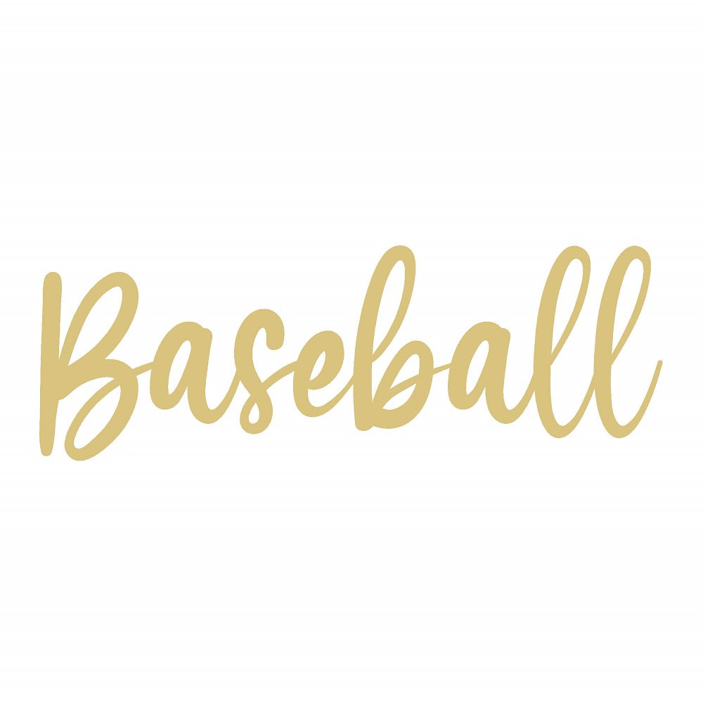 LASER CUT WORD-BASEBALL UNFINISHED WOOD CUTOUT STYLE 2