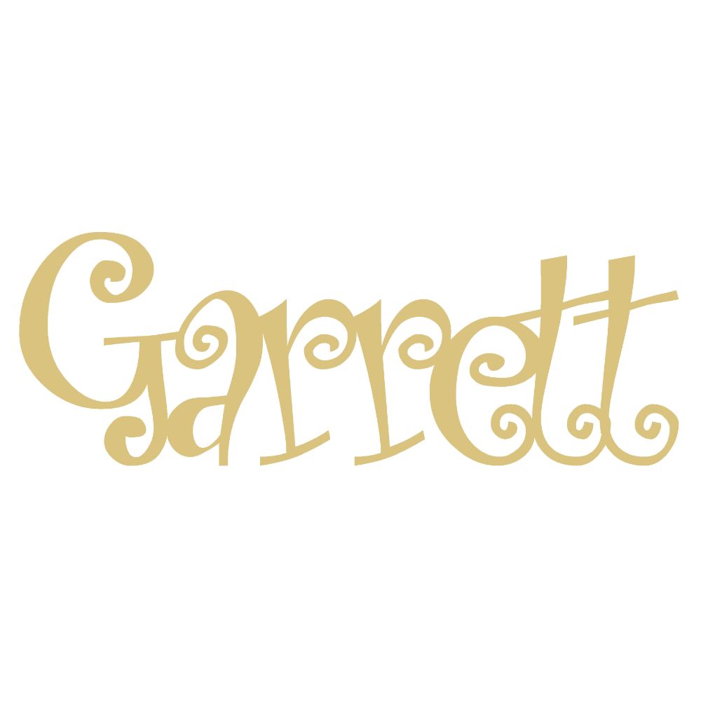 LASER CUT WORD-GARRETT UNFINISHED WOOD CUTOUT STYLE 1